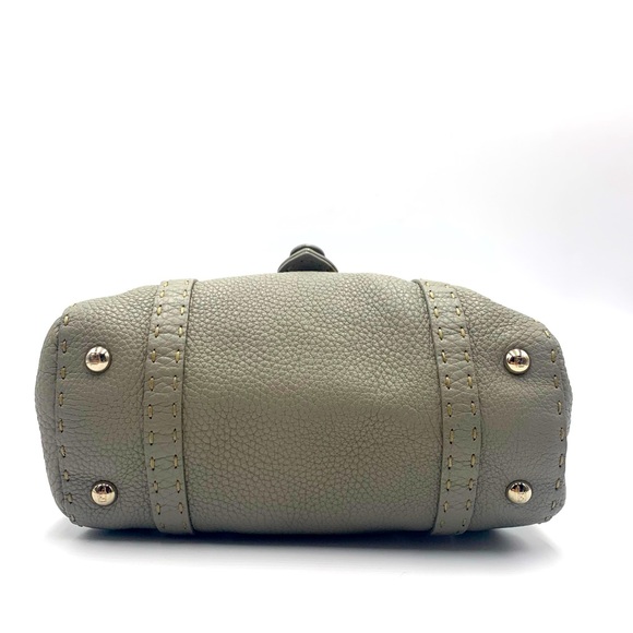 Auth Vtg FENDI Selleria Gray Leather Tote Bag - Picture 12 of 14